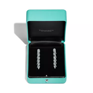 Bird on a Rock by Tiffany:Wings Drop Earrings in Platinum with Diamonds, 2