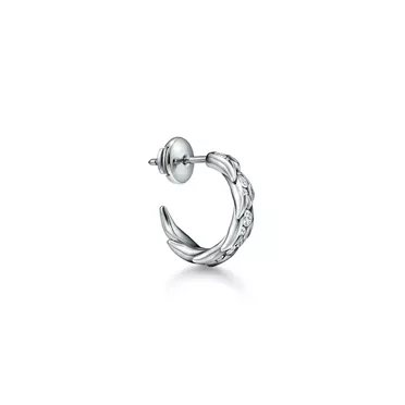 Bird on a Rock by Tiffany:Wings Hoop Earrings in Platinum with Diamonds, 2