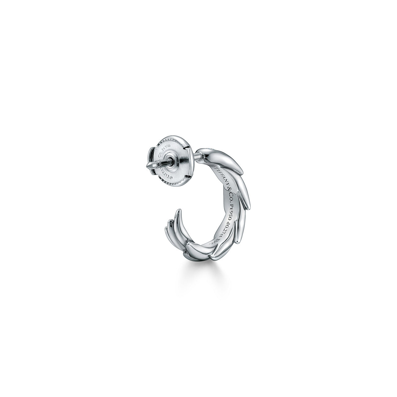 Bird on a Rock by Tiffany:Wings Hoop Earrings in Platinum with Diamonds image number 3