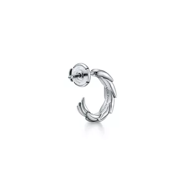 Bird on a Rock by Tiffany:Wings Hoop Earrings in Platinum with Diamonds, 3