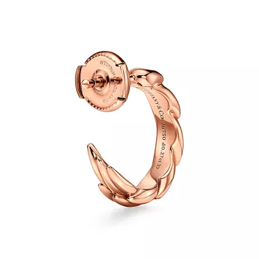 Bird on a Rock by Tiffany:Wings Hoop Earrings in Rose Gold with Diamonds, 3