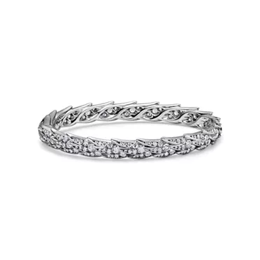 Bird on a Rock by Tiffany:Wings Wide Bangle in Platinum with Diamonds, 3