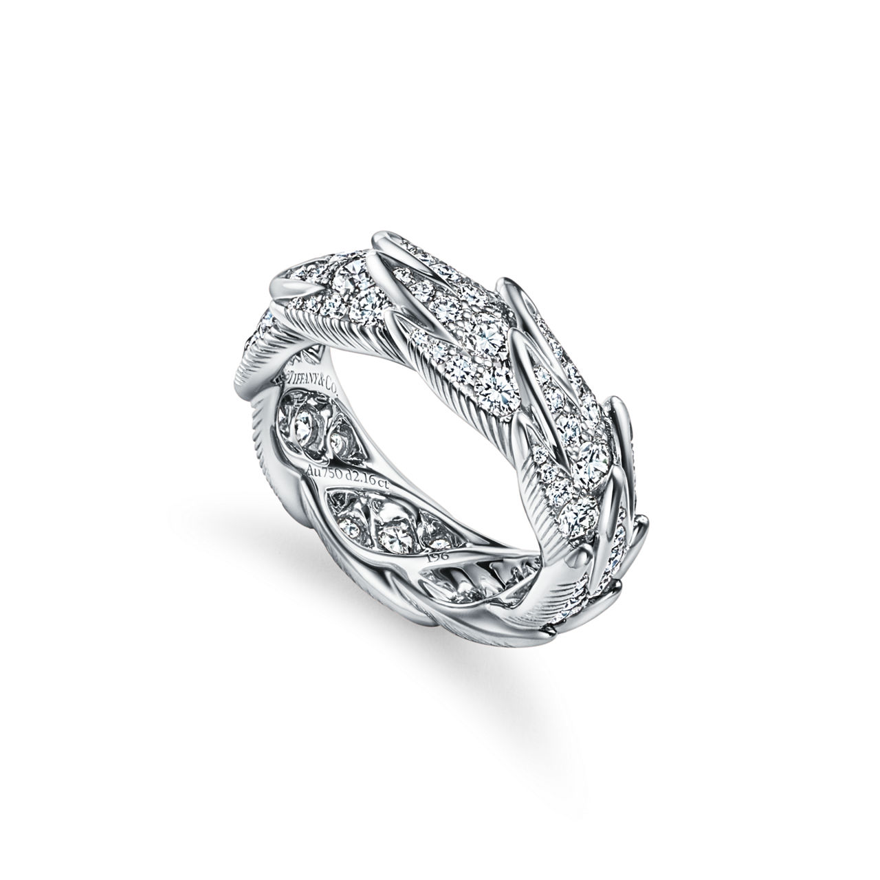 Bird on a Rock by Tiffany:Wings Wide Ring in Platinum with Diamonds image number 3