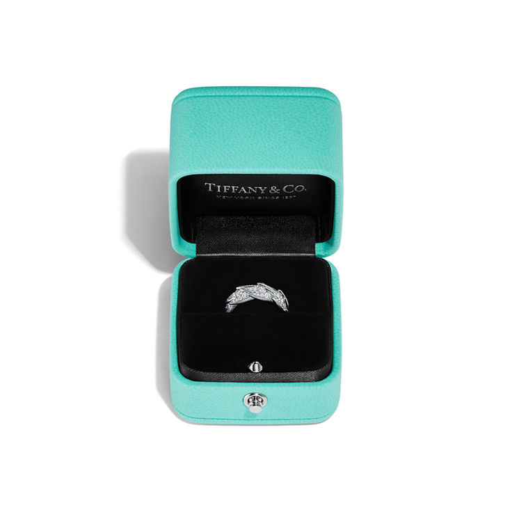 Bird on a Rock by Tiffany:Wings Wide Ring in Platinum with Diamonds image number 4