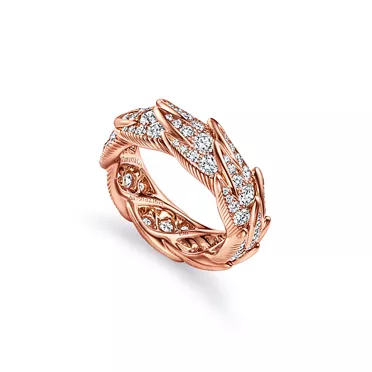 Bird on a Rock by Tiffany:Wings Wide Ring in Rose Gold with Diamonds, 3
