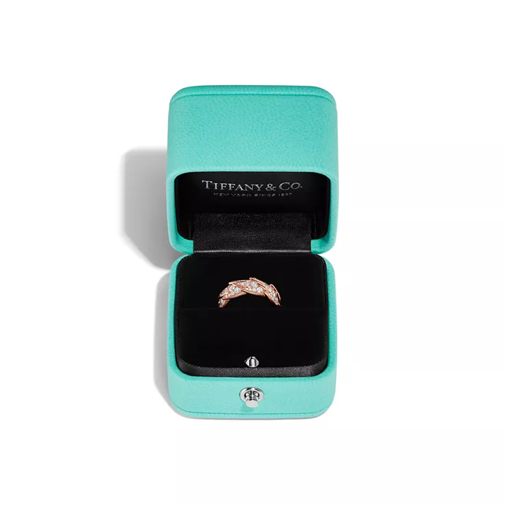 Bird on a Rock by Tiffany:Breiter Ring mit Fl&uuml;geln in Ros&eacute;gold mit Diamanten, 4