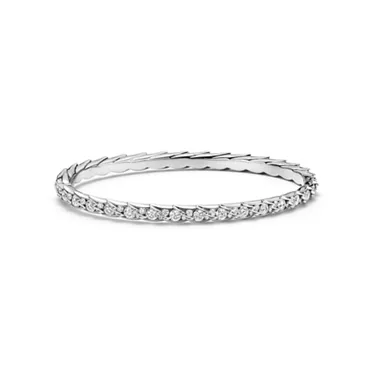 Bird on a Rock by Tiffany:Wings Narrow Bangle in Platinum with Diamonds, 3