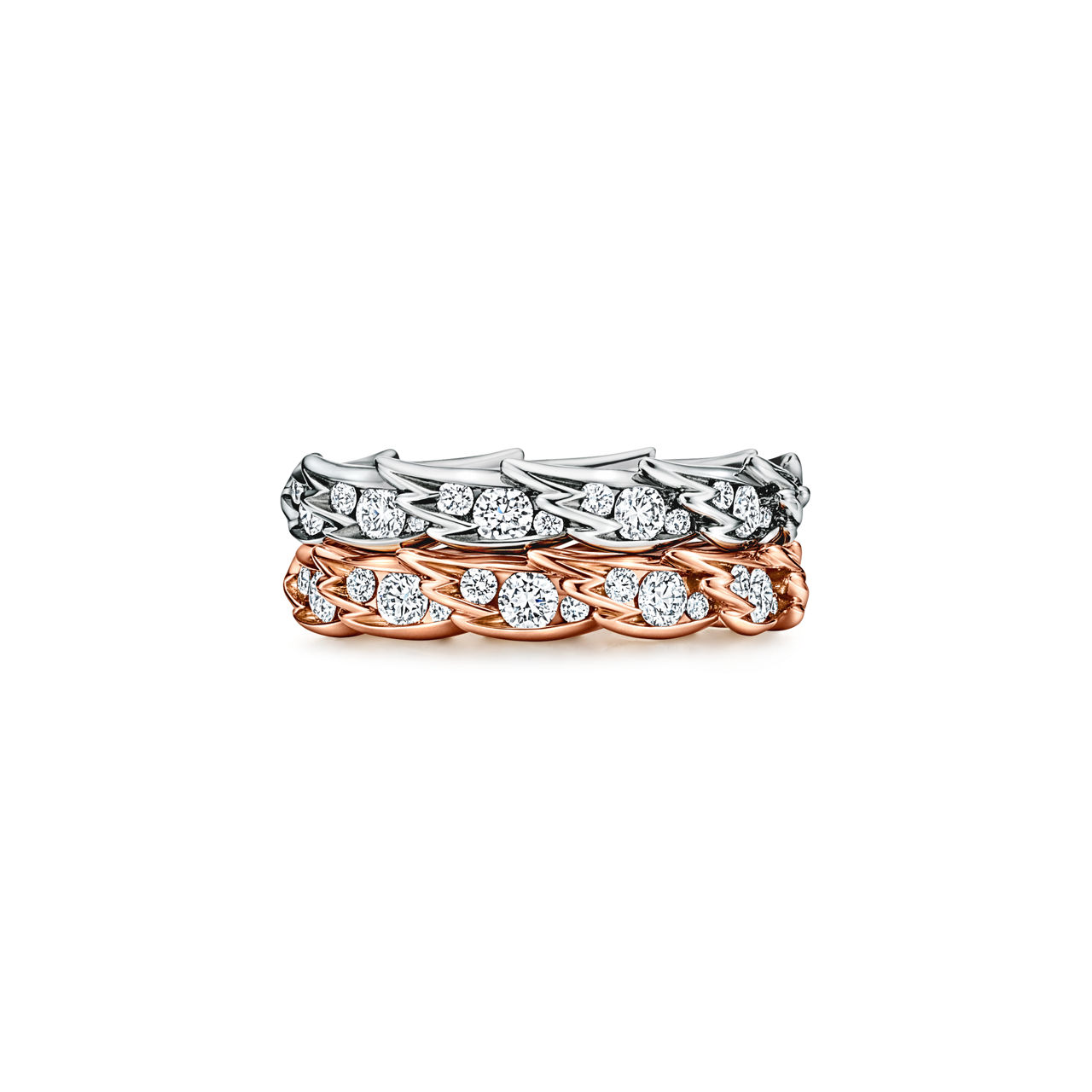 Bird on a Rock by Tiffany:Wings Narrow Ring in Platinum with Diamonds image number 3