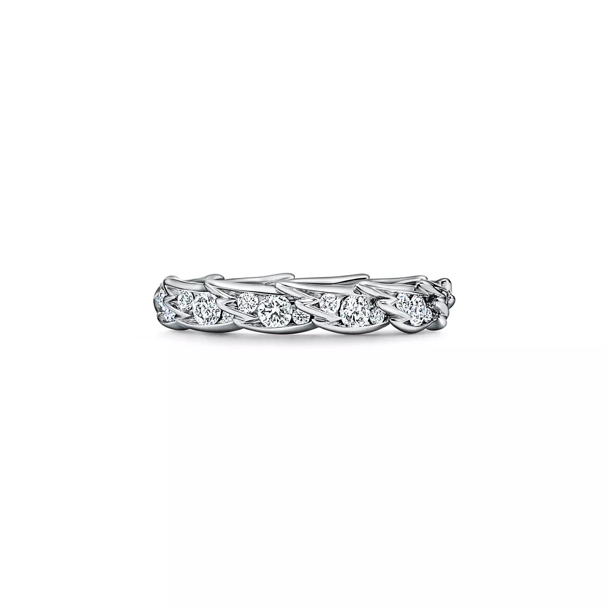 Anello Wings in platino con diamanti