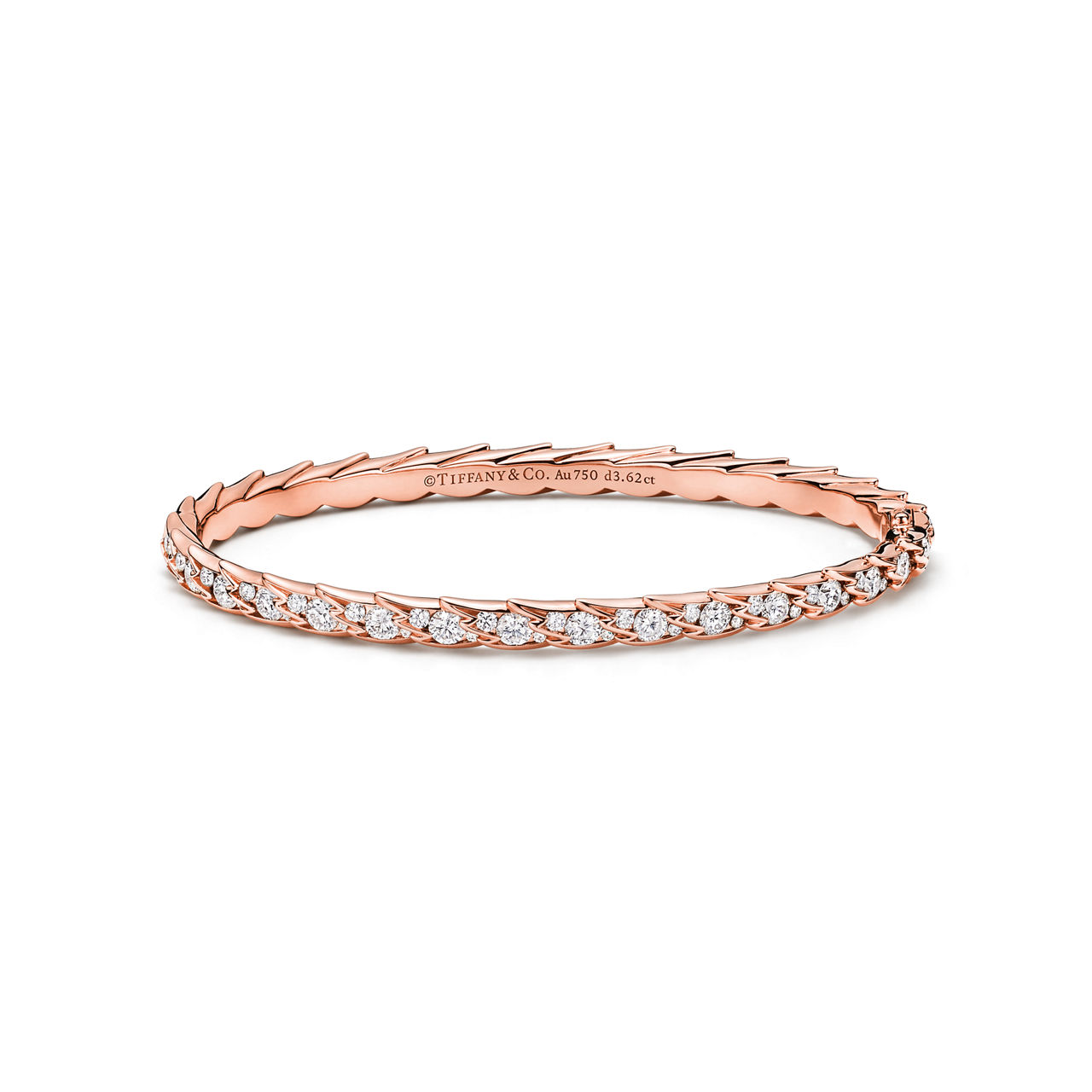 Brazalete Wings estrecho de oro rosa con diamantes