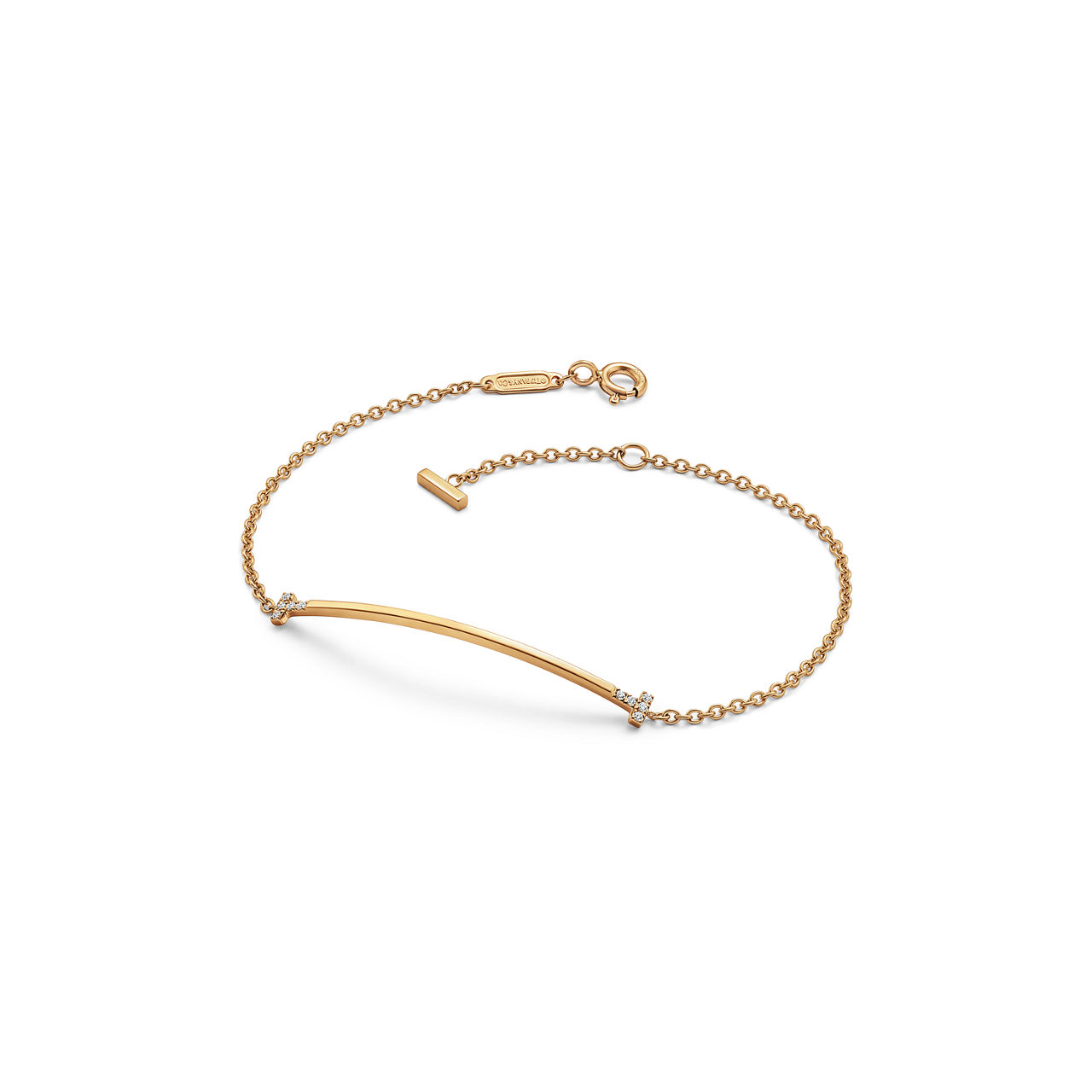 Tiffany T:Bracelet Smile en or jaune 18 carats et diamants. Small. numéro dimage {1}