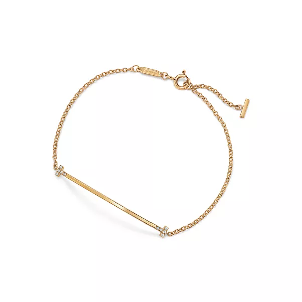 Smile Small Bracelet in Yellow Gold with Diamonds