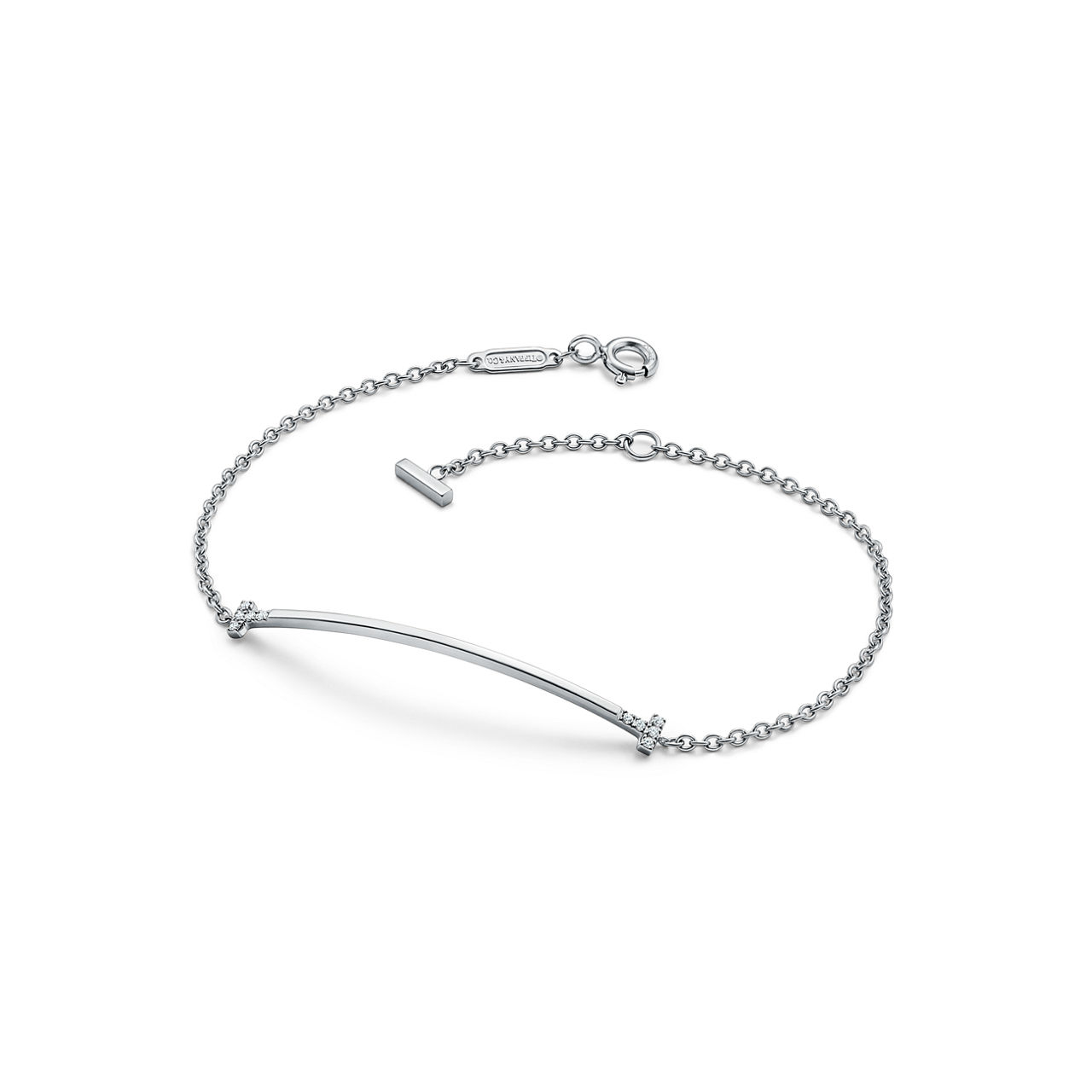 Bracciale Smile in oro bianco con diamanti, piccolo. Collezione T by Tiffany numero immagine 2