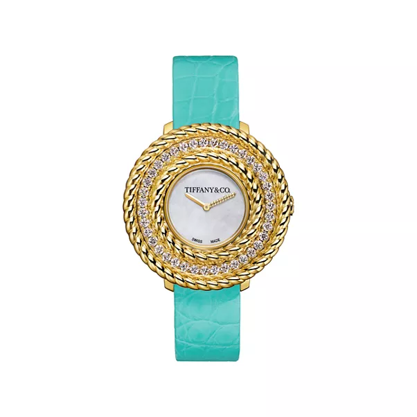 Watch in Yellow Gold with Diamonds