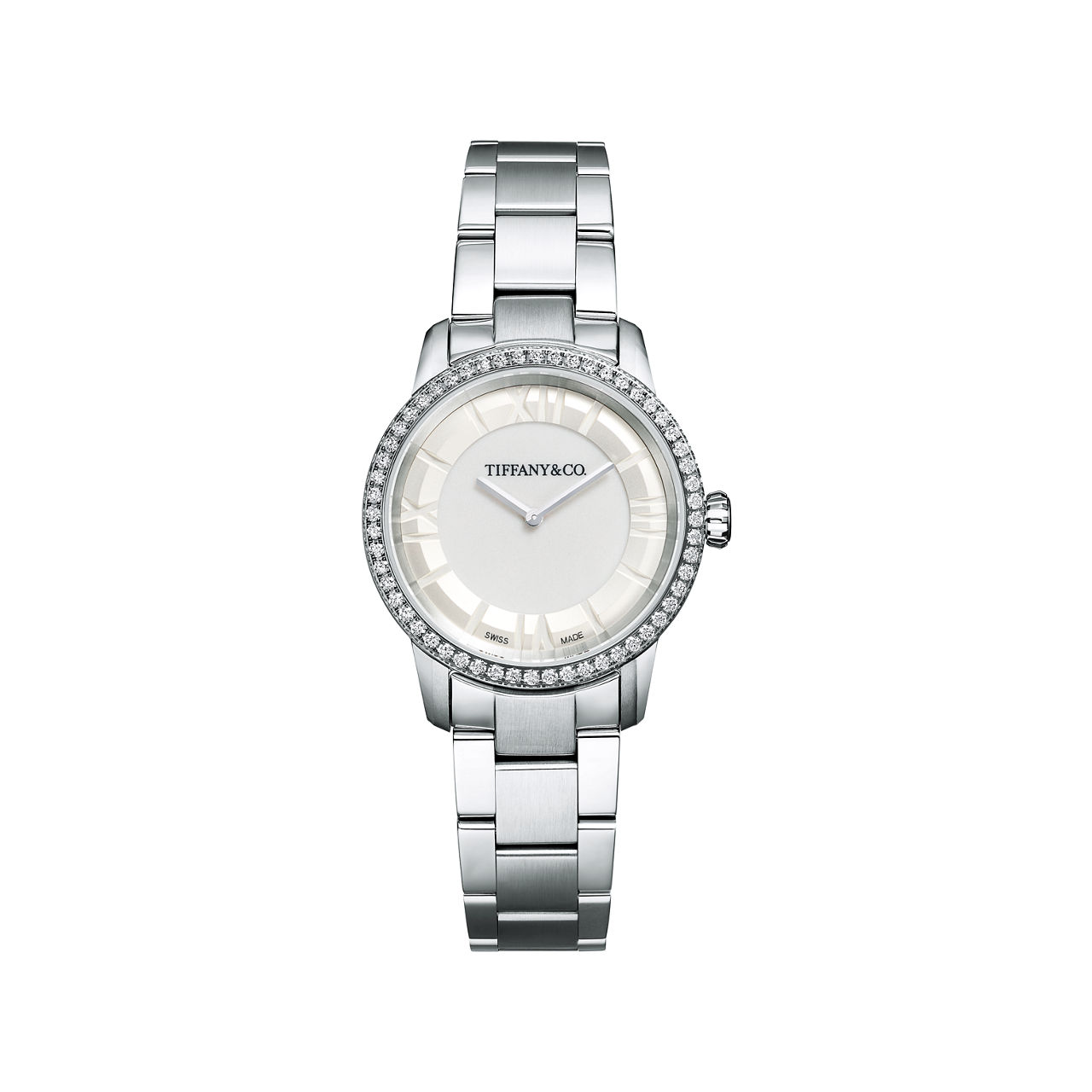 Atlas®:29 mm Watch in Stainless Steel with Diamonds | Tiffany & Co. US