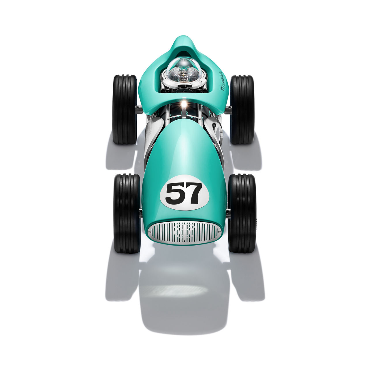 Race Car Clock in Aluminum with Tiffany Blue® Paint