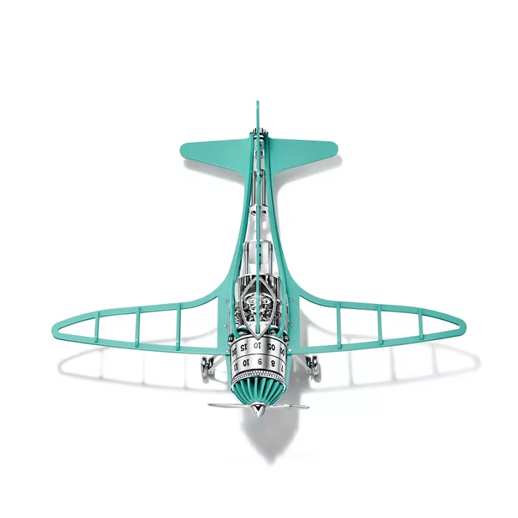 Tiffany Airways:Airplane Clock with Tiffany Blue® Paint and Diamonds, 1