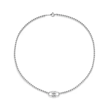 Tiffany 1837&trade;:Collar de cuentas con candado doble peque&ntilde;o de plata de ley, 3