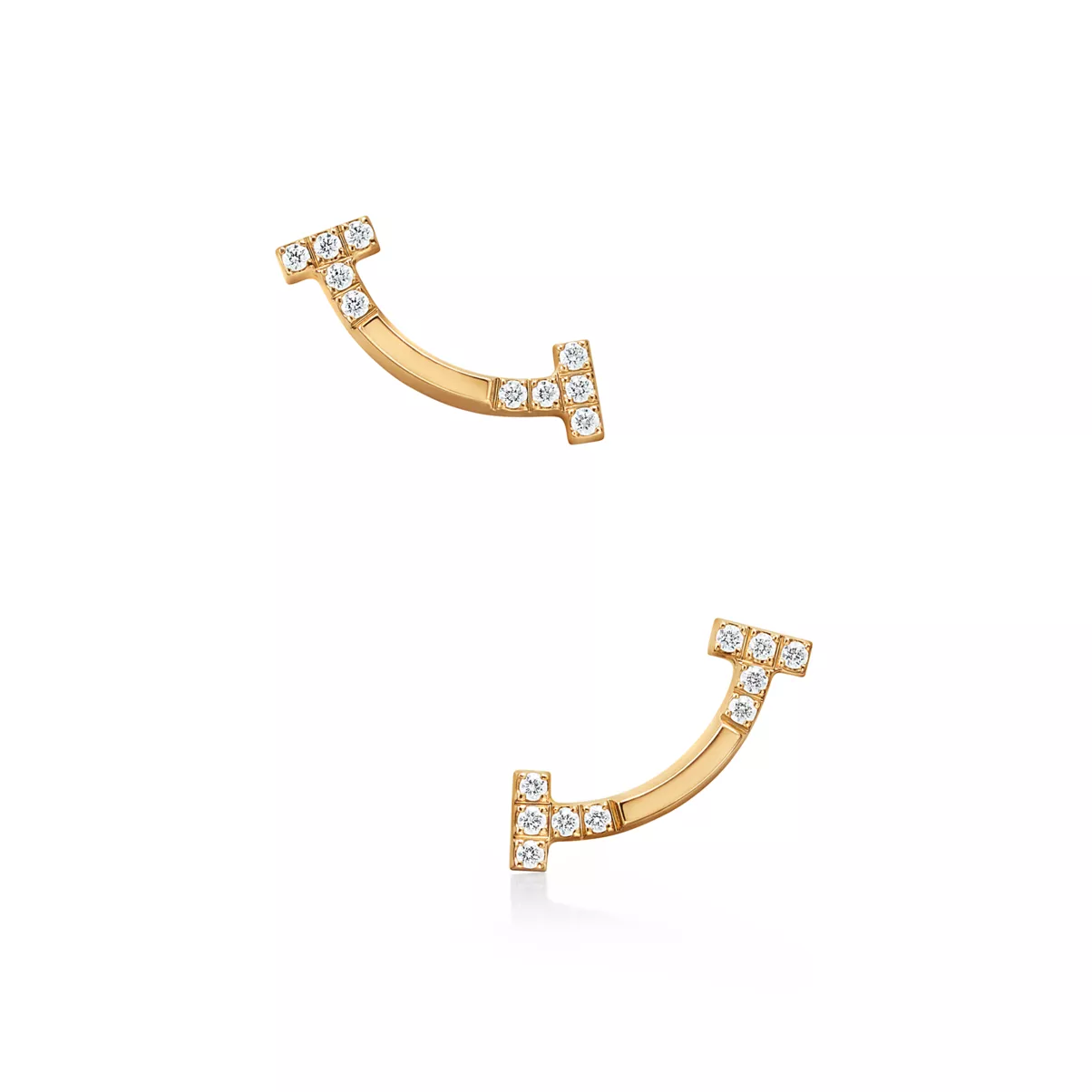 Smile Mini Earrings in Yellow Gold with Diamonds