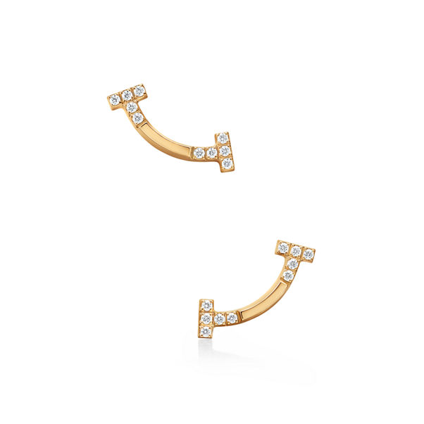 Collezione T by Tiffany:Orecchini Smile in oro giallo con diamanti, mini