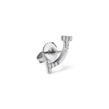 Tiffany T:Smile Mini Earrings in White Gold with Diamonds, 2