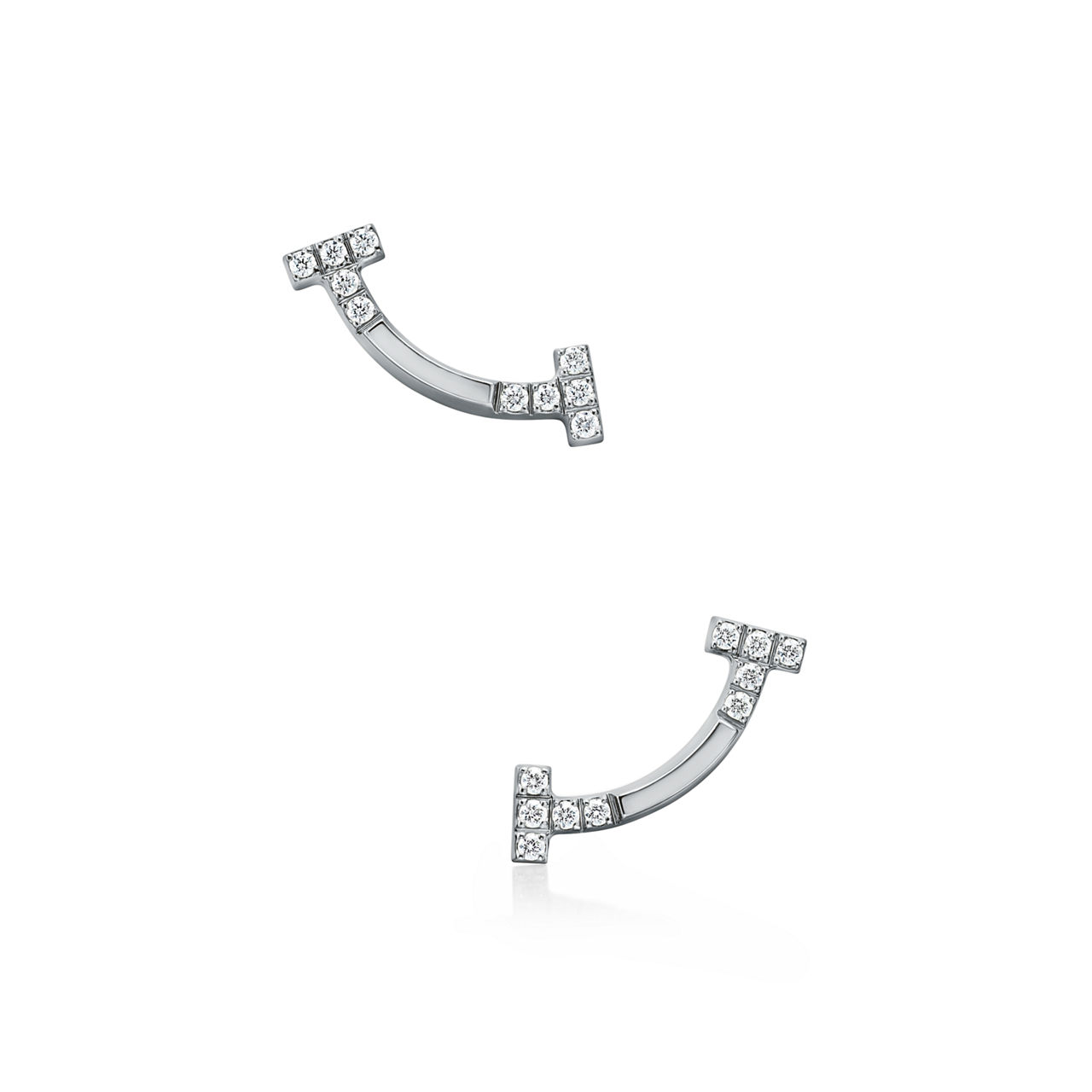 Collezione T by Tiffany:Orecchini Smile in oro bianco con diamanti, mini numero immagine 0