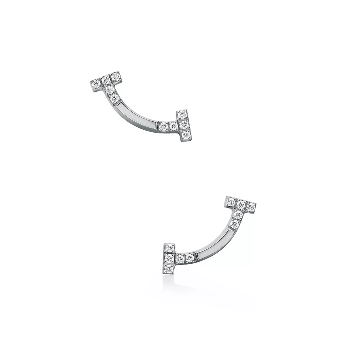 Smile Mini Earrings in White Gold with Diamonds
