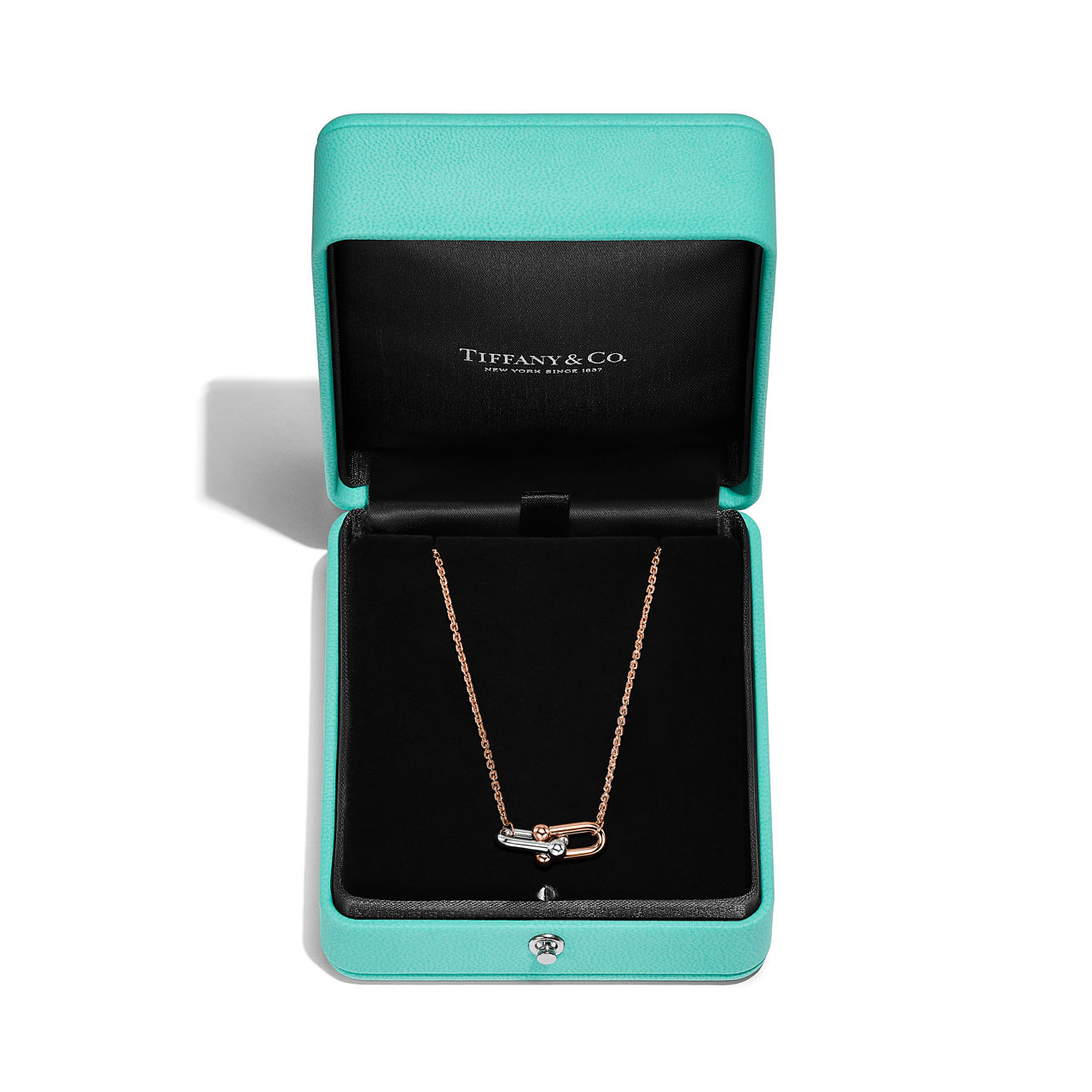 Tiffany HardWear:Small Double Link Pendant in Rose and White Gold