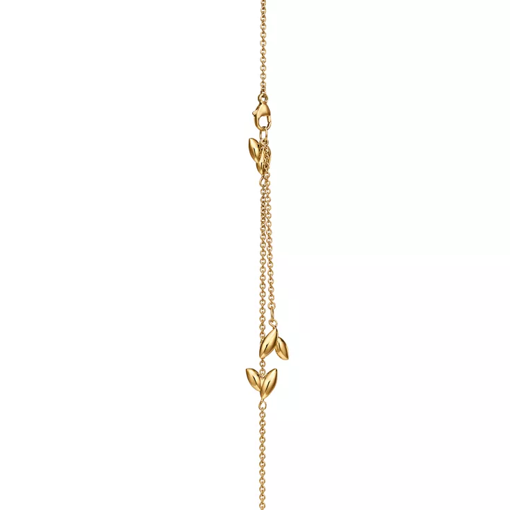 Paloma Picasso®:Olive Leaf Amethyst Pendant in Yellow Gold with Diamonds, 4