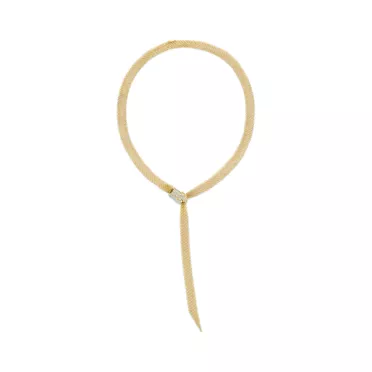 Collezione Elsa Peretti®:Collana Mesh Snake in oro giallo con pavé di diamanti, 2