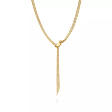 Collezione Elsa Peretti®:Collana Mesh Snake in oro giallo con pavé di diamanti, 3
