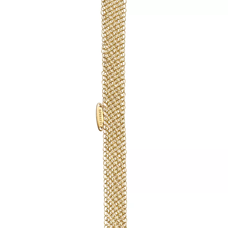 Collezione Elsa Peretti®:Collana Mesh Snake in oro giallo con pavé di diamanti, 4