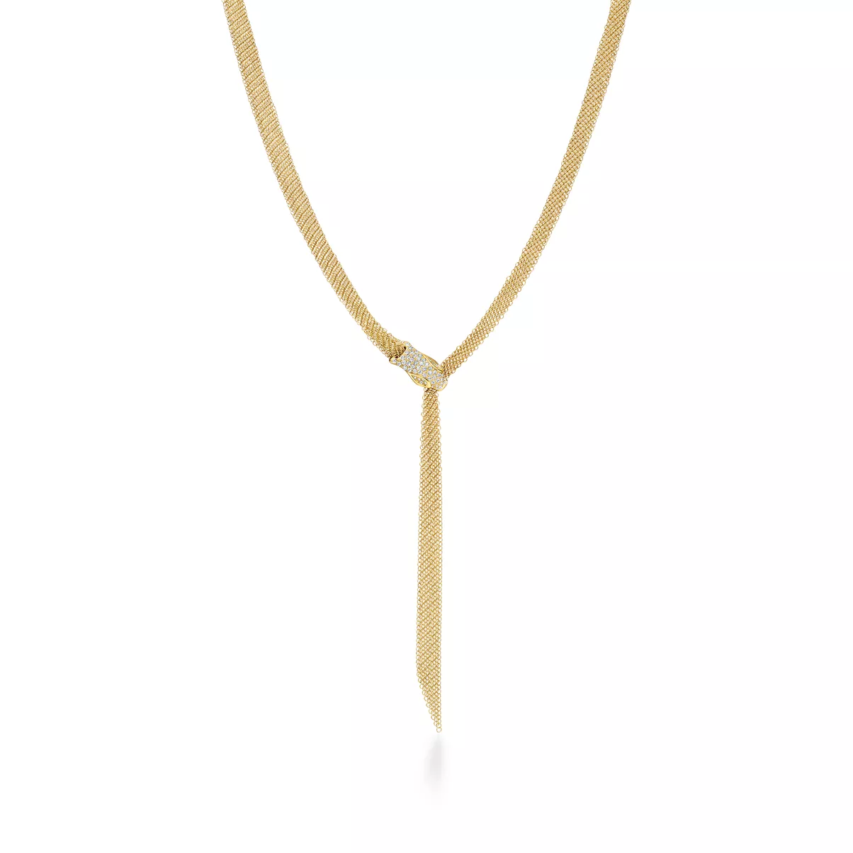 Collier Maille Snake en or jaune 18&nbsp;carats et pav&eacute; de diamants