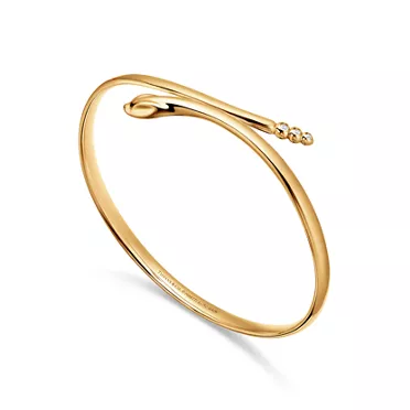 Elsa Peretti®:Bracelet jonc Serpent en or jaune 18 carats et diamants, 3