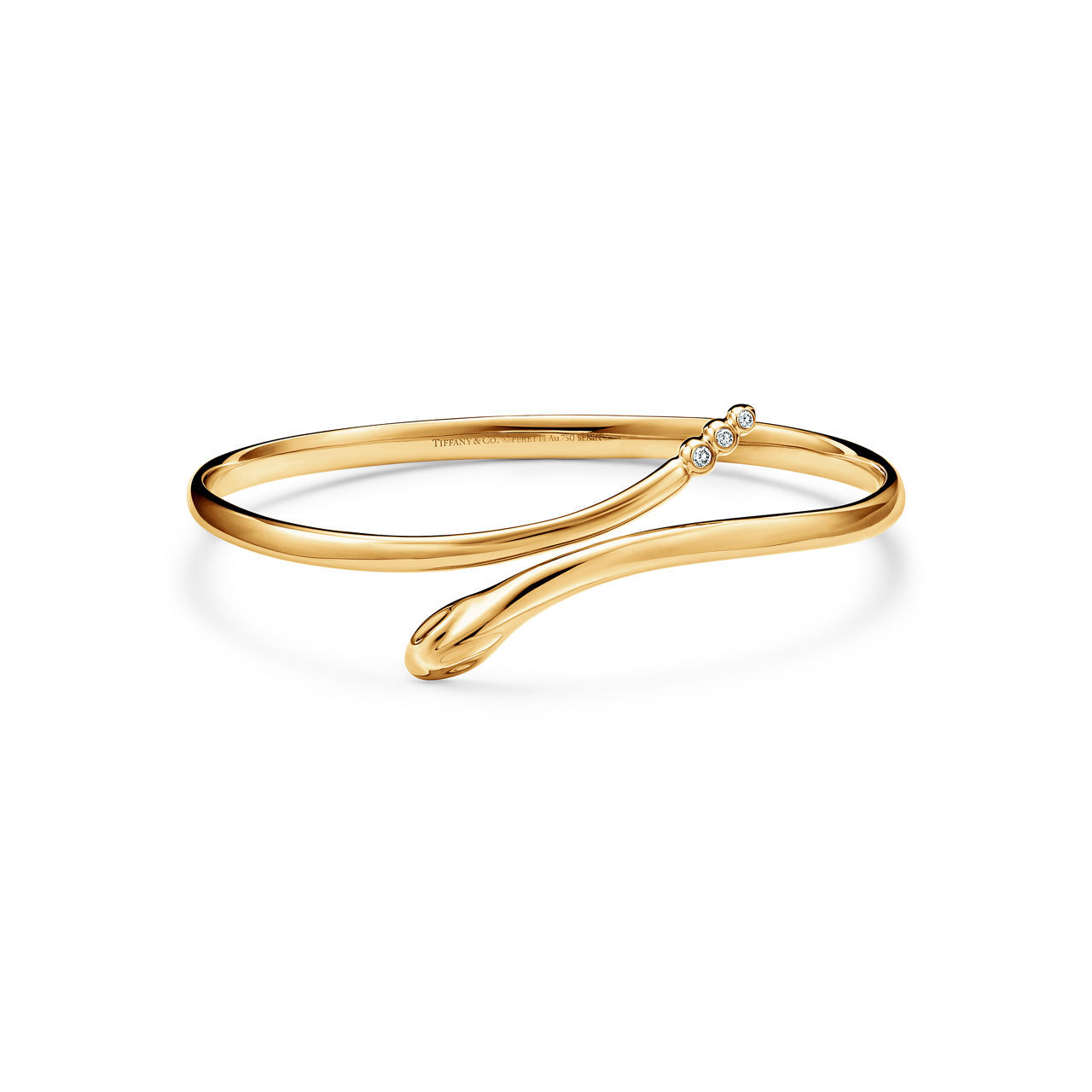 Elsa Peretti®:Snake Bangle in Yellow Gold with Diamonds image number 0