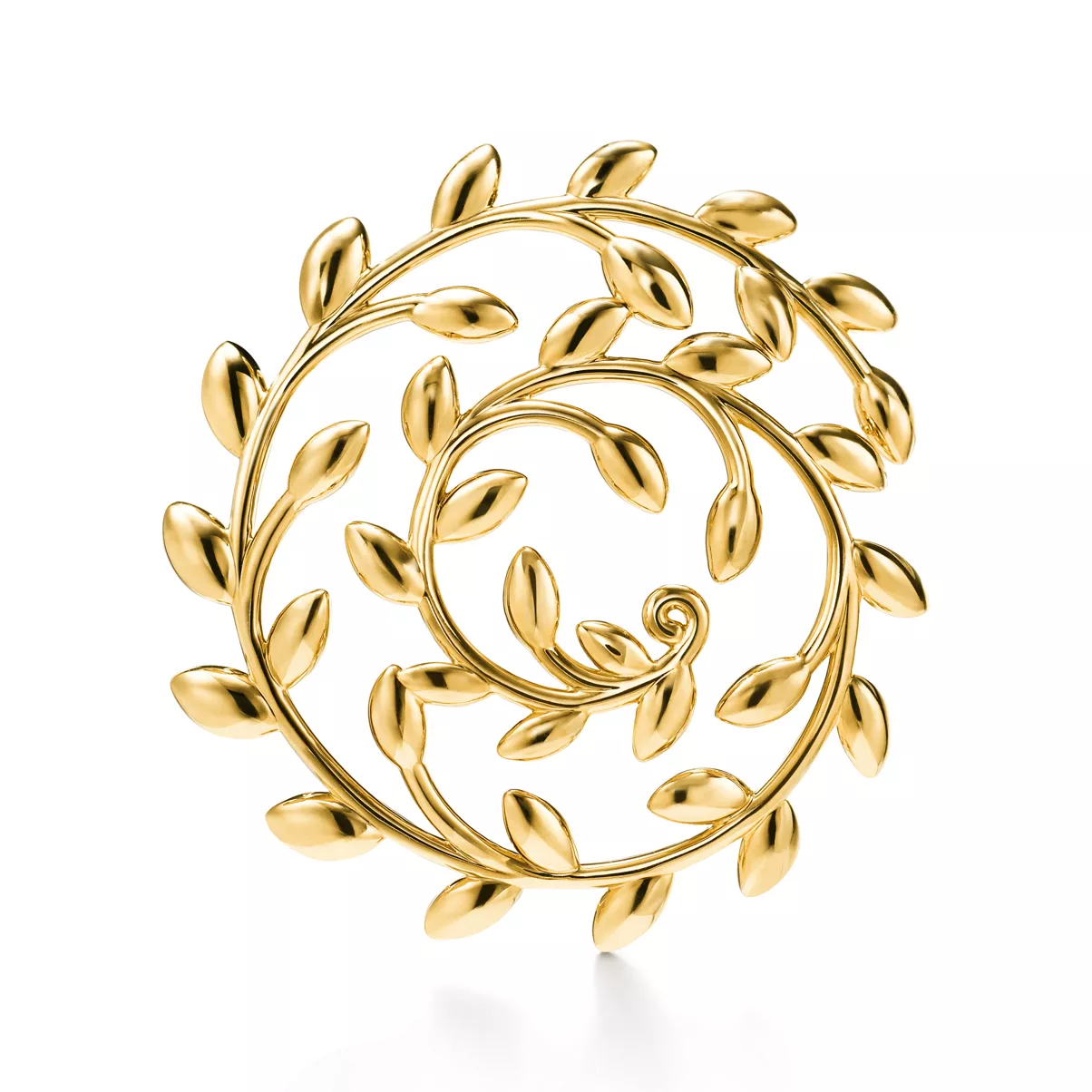 Olive Leaf Brooch in Yellow Gold