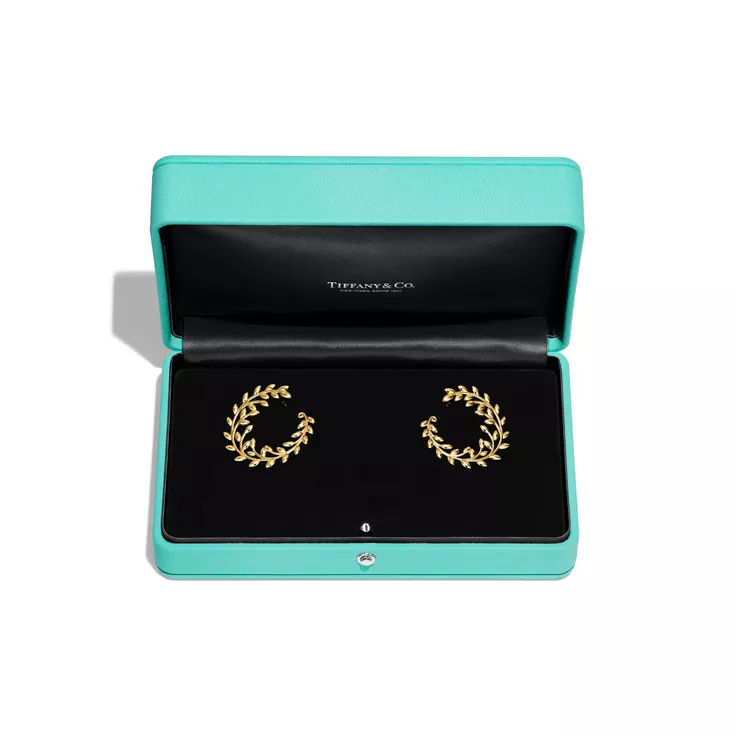 Paloma Picasso®:Olive Leaf versetzte Creolen in Gelbgold, 4