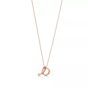 Elsa Peretti™:Small Alphabet Pendant in Rose Gold, 2