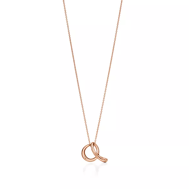 Small Alphabet Pendant in Rose Gold