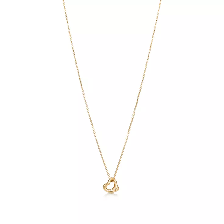 Elsa Peretti®:Open Heart Pendant and Earrings Set in Yellow Gold, 4