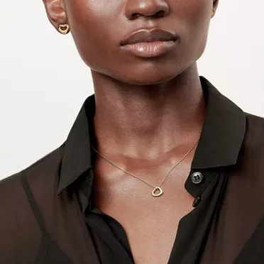 Elsa Peretti®:Open Heart Pendant and Earrings Set in Yellow Gold, 3