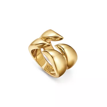 Elsa Peretti&reg;:Feather Double Ring in Yellow Gold, 3