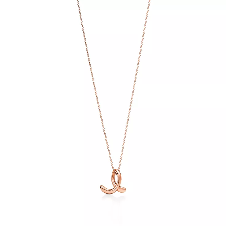 Elsa Peretti&reg;:Pendentif Alphabet en or rose 18 carats, Small, 2