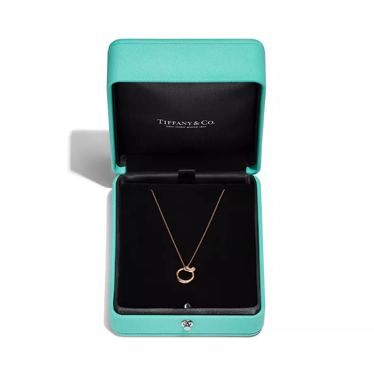 Elsa Peretti&trade;:Small Alphabet Pendant in Rose Gold, 4