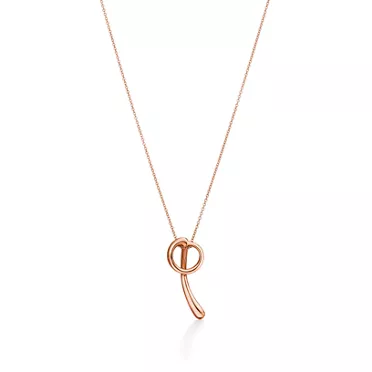 Elsa Peretti™:Small Alphabet Pendant in Rose Gold, 2