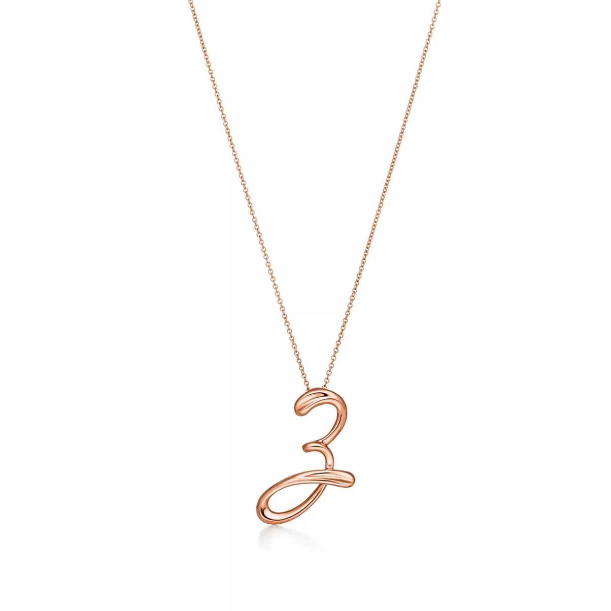Small Alphabet Pendant in Rose Gold