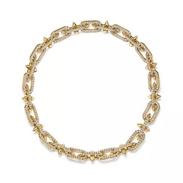 Tiffany Titan by Pharrell Williams:Necklace in Yellow Gold with Pav&eacute; Diamonds, 3