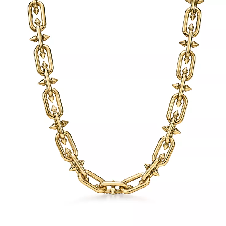Tiffany Titan by Pharrell Williams:Necklace in Yellow Gold with Pav&eacute; Diamonds, 4