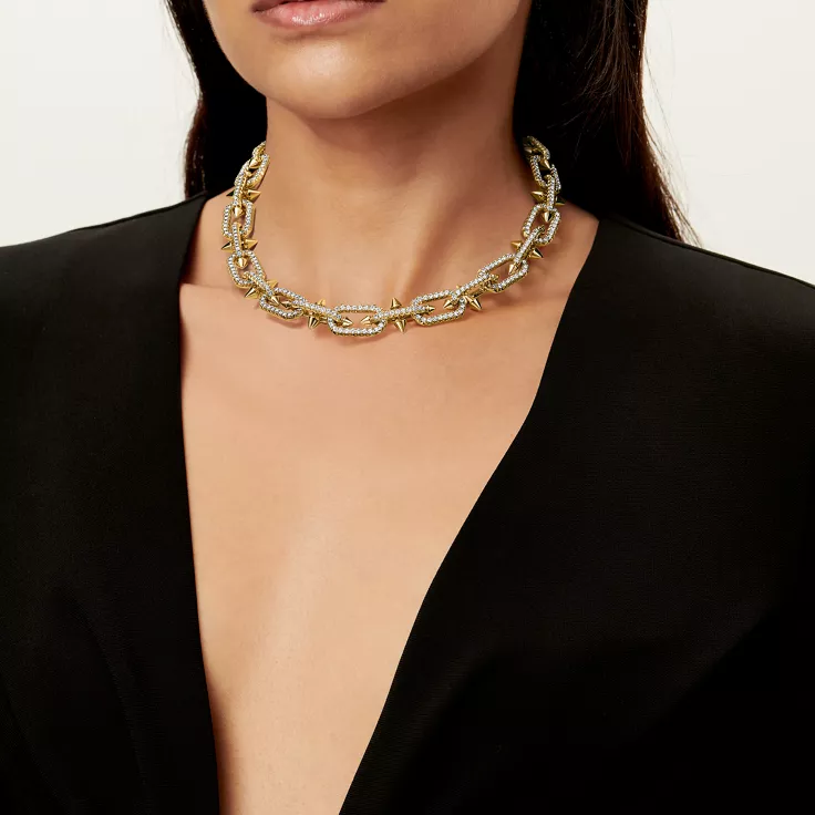 Tiffany Titan by Pharrell Williams:Necklace in Yellow Gold with Pav&eacute; Diamonds, 1