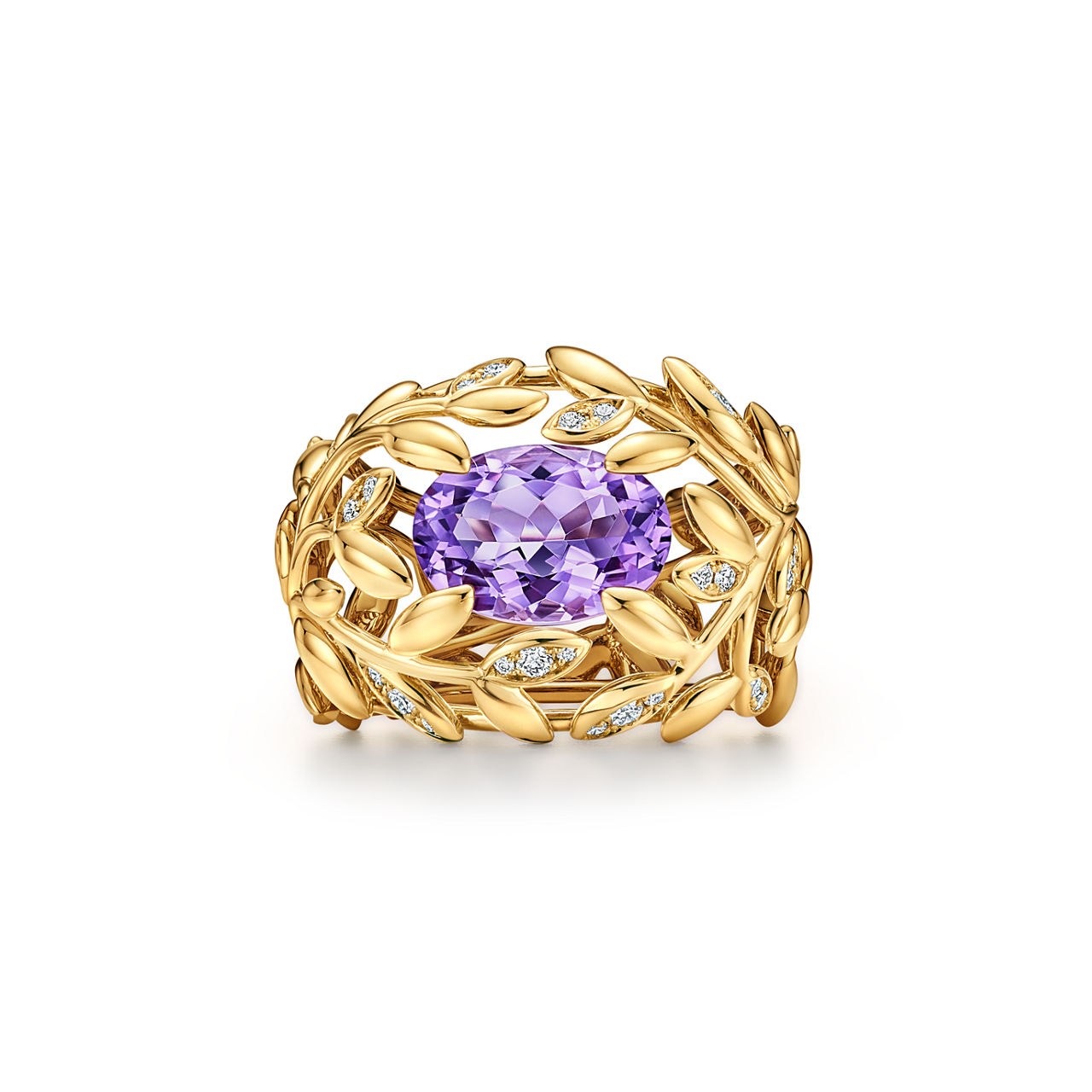 Paloma Picasso®:Olive Leaf Amethyst Ring in Yellow Gold with